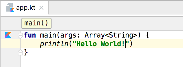 Kotlin hello World.